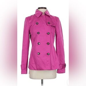 Banana Republic Fuchsia Double-Breasted Trench Coat